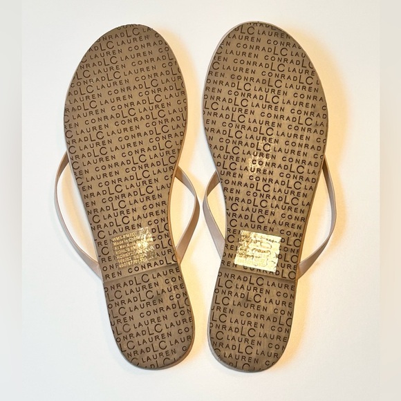 LC Lauren Conrad Honey 2 Latte Flip Flop Sandal Nude Beige Size 8 NWOT - Picture 4 of 7